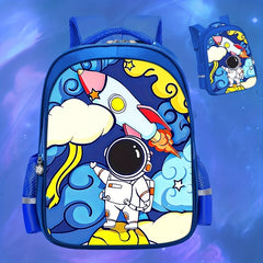 Rocket Moon Astronaut Schoolbag Laptop Bags Outdoor Sports Backpack