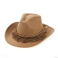 British Style Fedora Trilby Hat Women Jazz Big Brim Hat Vintage Cowboy