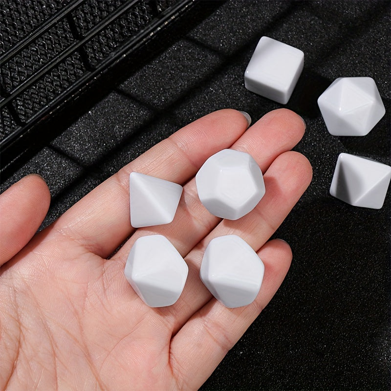 7pcs Blank Polyhedral Gaming Dice Set DIY Engravable Dice