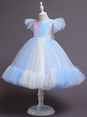 Sequin Fish Scales Princess Dress Fancy Dress Up Party Costume