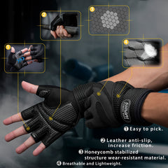 Workout Gloves With Wrist Wrap Non-slip Fitness Gloves for Weightlifting Gym