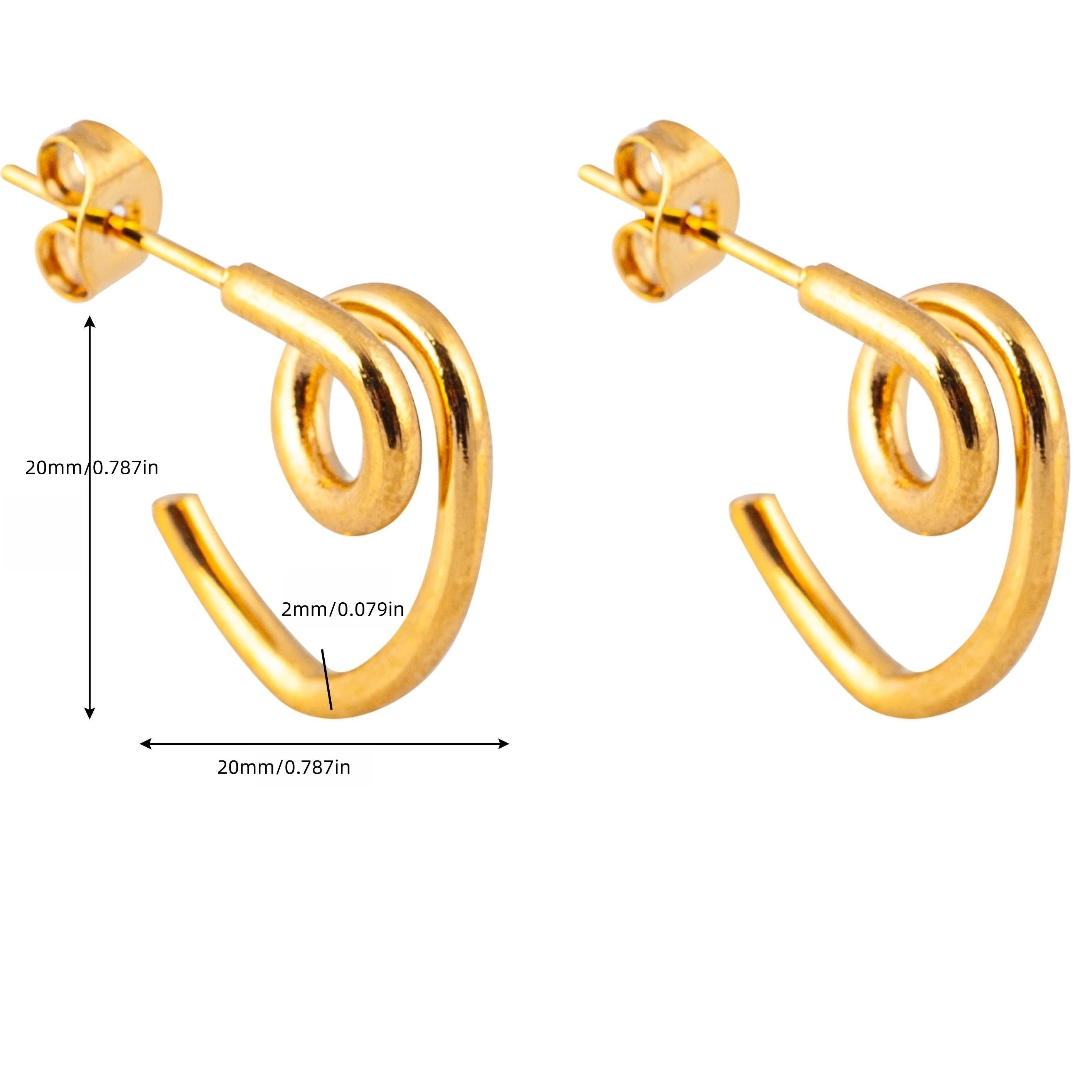 18K Plated Stainless Steel Twisted Stud Earrings