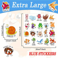 200 Punny Rewards Stickers Positive Motivational Labels Cartoon Animal Incentive