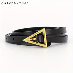 Triangle Pin Leather Belt for Women