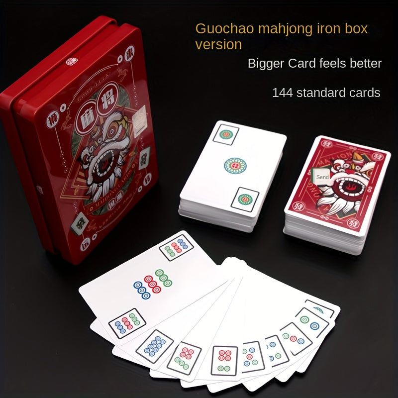 Travel Mahjong Portable Table Game 144 Tiles 2 Dice & Case
