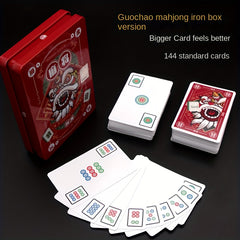 Travel Mahjong Portable Table Game 144 Tiles 2 Dice & Case