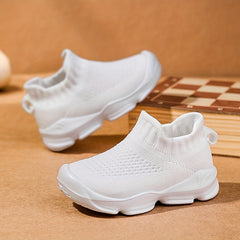 Girls Mesh Knitted Shoes Lightweight Slip On Walking Jogging