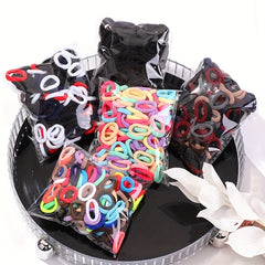 50 Piece Colorful Hair Ties Set - Cute Gift for Baby Girls