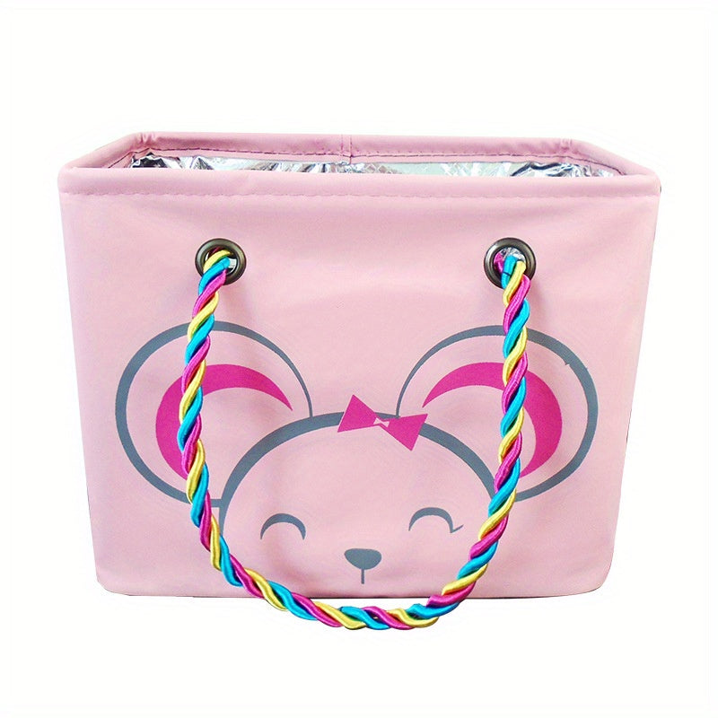 Cartoon Print Bath Basket Large Capacity Waterproof Handbag
