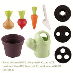 KIDNOAM Kids Beach Toys Set - Sand Radish Potting Farm Play House Set