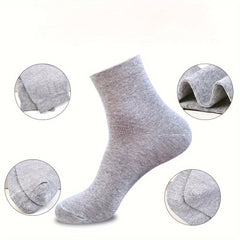 5Pairs Men's Cotton Anti Odor Crew Socks