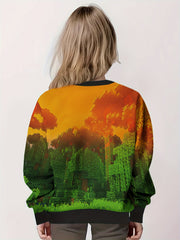 Forest Print Hoodies Boys Girls Hooded Sweatshirt