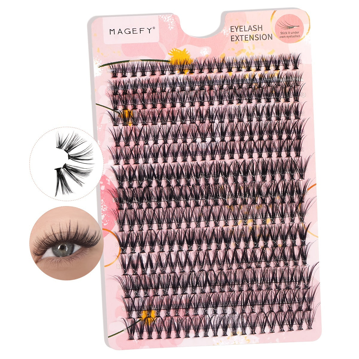 280pcs Mixed Size Thick Fluffy Fishtail Grafting Eyelashes 8-16mm