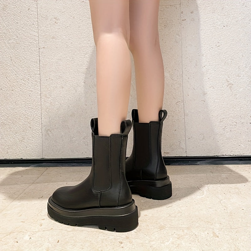Women's Platform Boots Slip On Outdoor Shoes