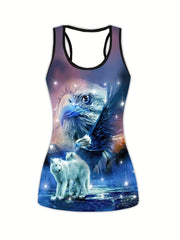 Animal & Ombre Print Racer Back Tank Top & Leggings Yoga Outfit Set