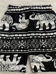 Elephant Boho Style Wide Leg Shorts Printed Summer Shorts