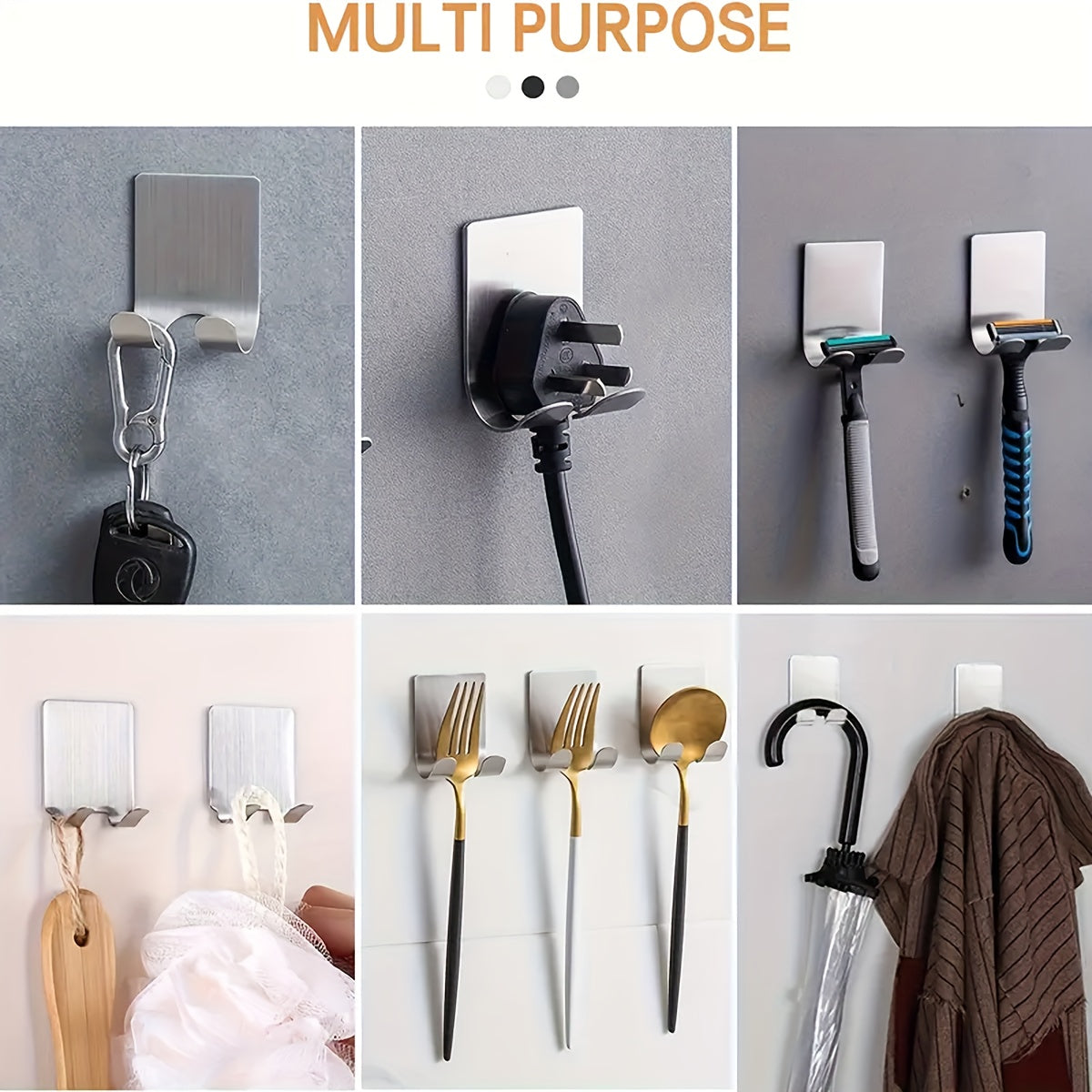 Wall Mounted Razor Holder No Drilling Bathroom Hook Rack