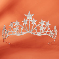 Star Headband Rhinestone Star Crown Bridal Princess Headpiece
