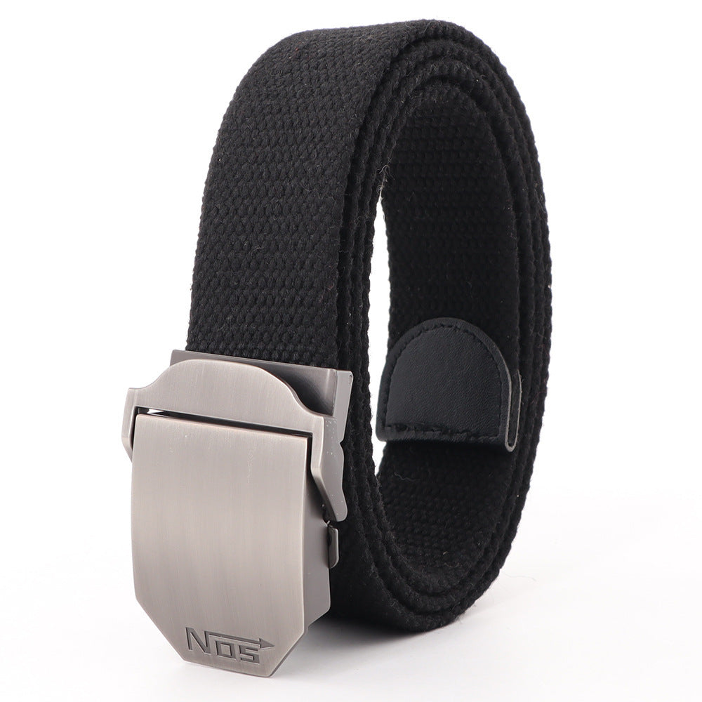 Men's Canvas Belt with Aluminum Alloy Buckle