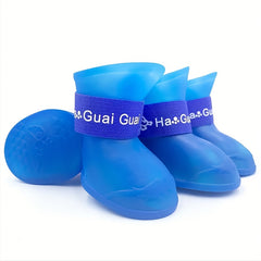 4pcs Waterproof Dog Shoes Non-slip Anti-dirty Dog Boots