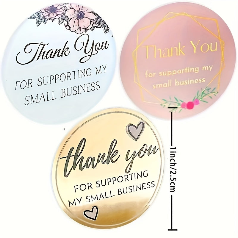 500pcs Thank You Stickers For Small Business 2 3 Pattern Gift Sealing Stickers