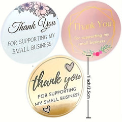 500pcs Thank You Stickers For Small Business 2 3 Pattern Gift Sealing Stickers