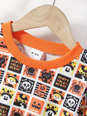 Girls Halloween Full Print Crew Neck Sweatshirts Pullovers