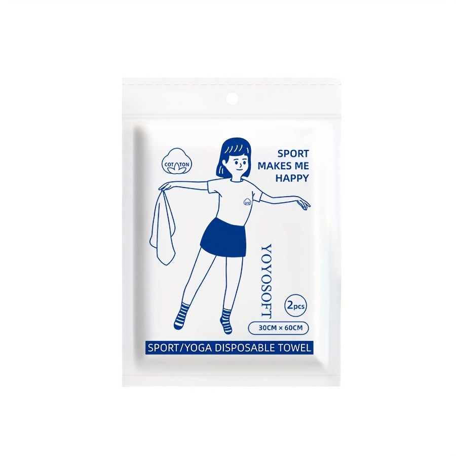 2pcs Disposable Sports Yoga Towel for Fitness & Travel