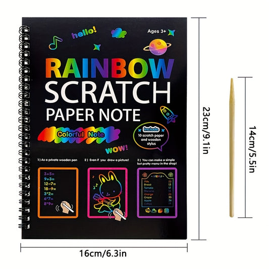 2pcs Rainbow Scratch Art Notebook - Creative Set for Teens