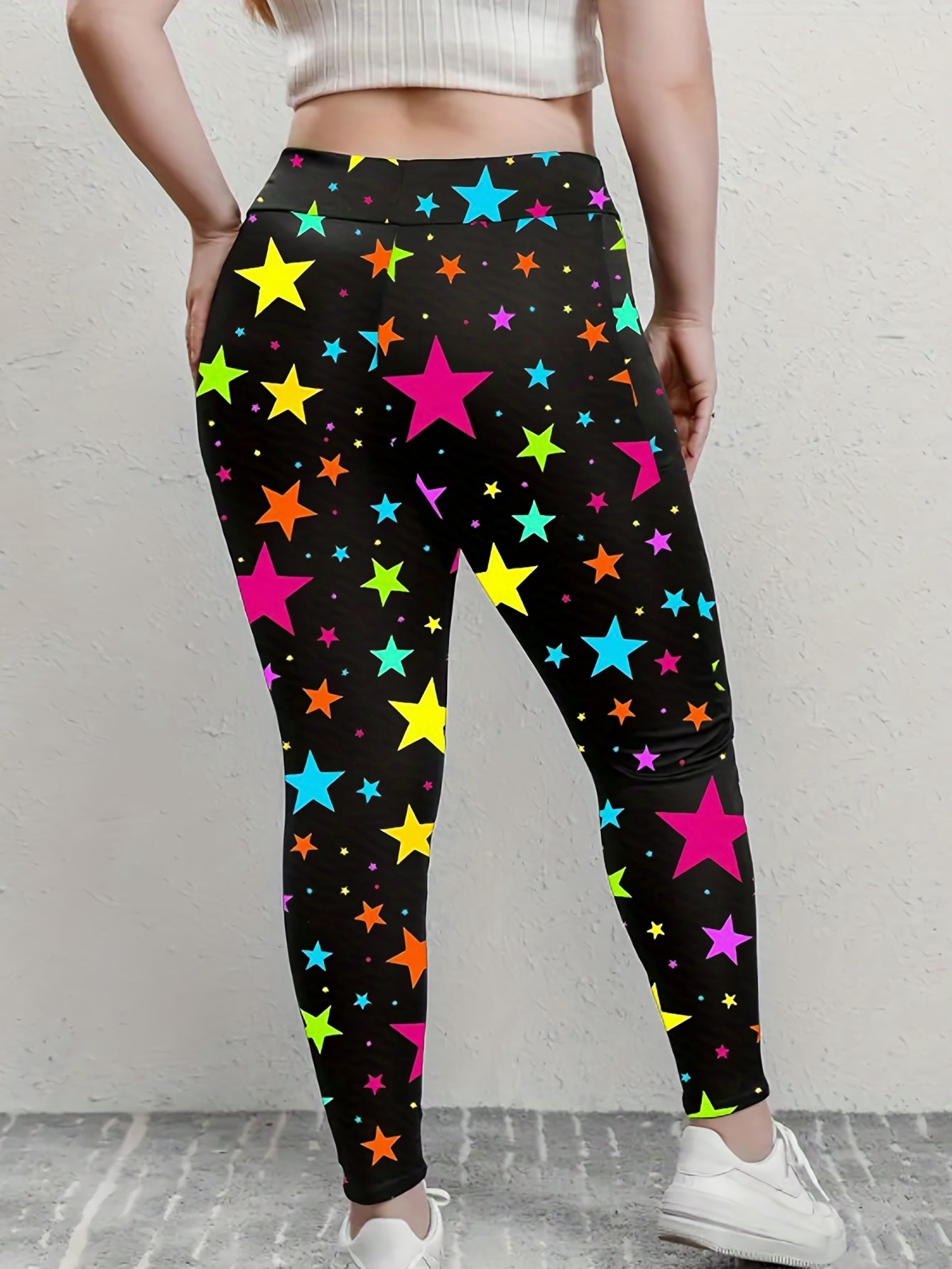 Colorful Star Print High Stretch Leggings