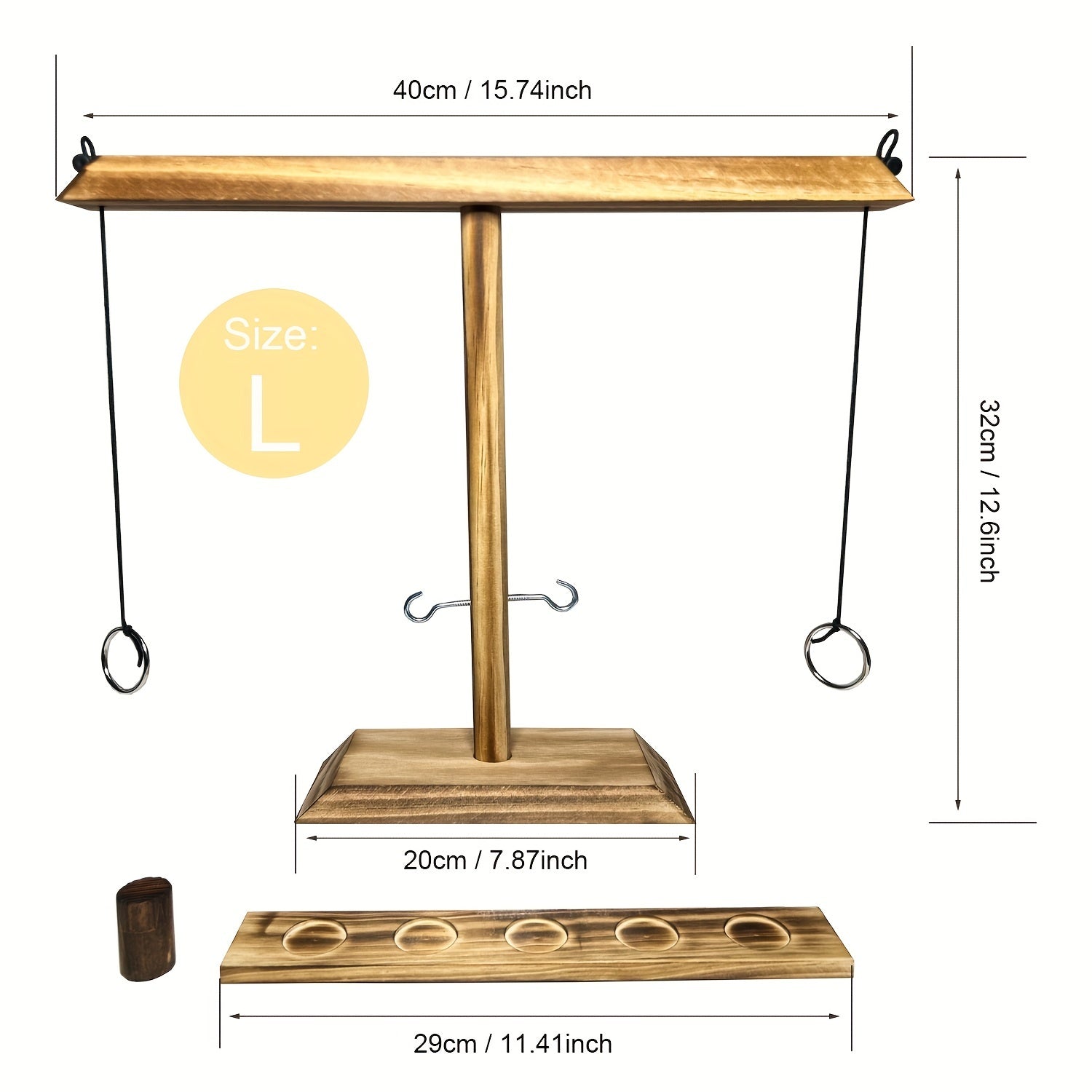 Hook And Ring Game - Wooden Ring Toss Set For Bars & Home Parties