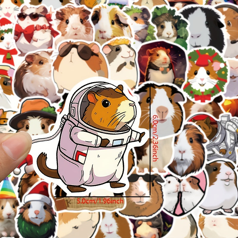 50pcs Small Animal Guinea Pig Cartoon Stickers for Journal Phone Case Cup Guitar
