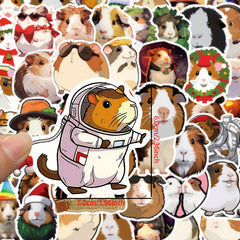50pcs Small Animal Guinea Pig Cartoon Stickers for Journal Phone Case Cup Guitar