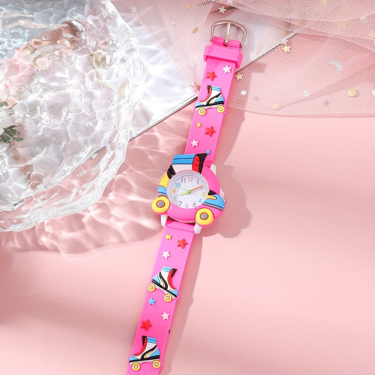 Pink Skate Shoes Casual Sports Watch