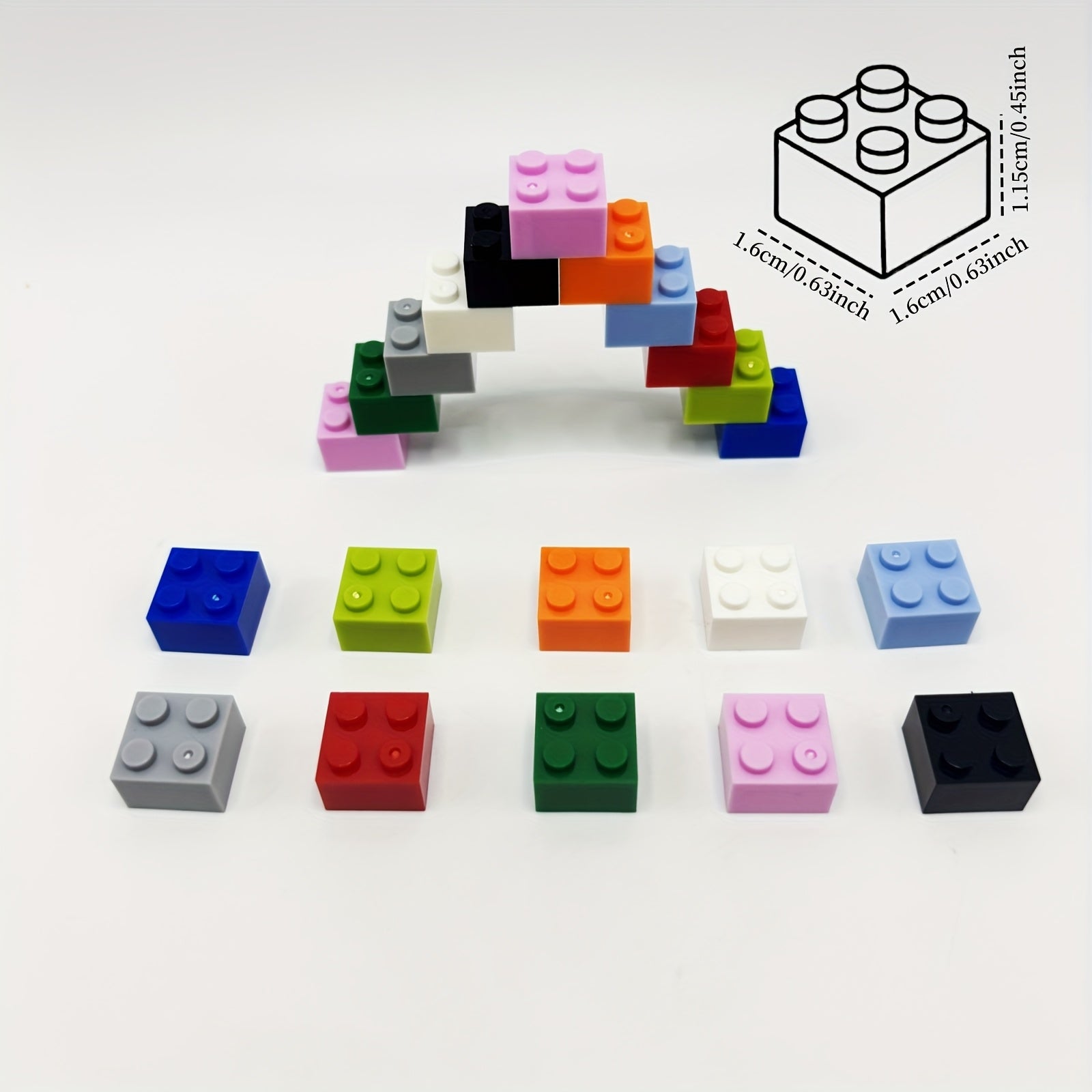 60pcs Multicolor Blocks for 3003 High Bricks 2 x 2 Studs Hole Building Toy