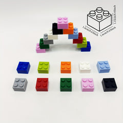 60pcs Multicolor Blocks for 3003 High Bricks 2 x 2 Studs Hole Building Toy