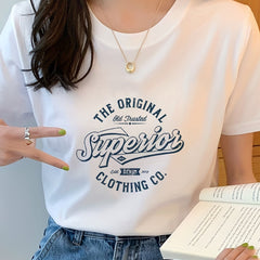Women's Letter Print Crew Neck Sports Tee