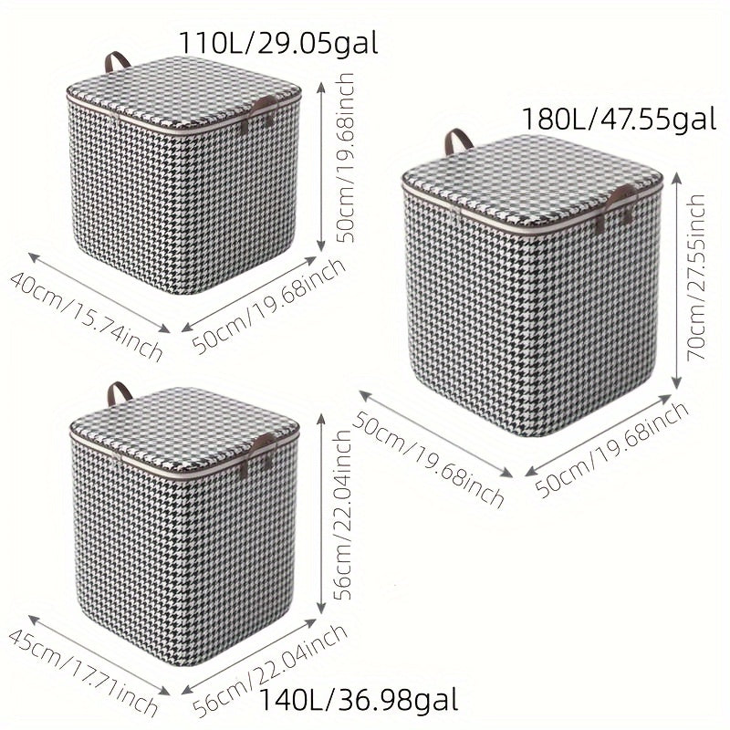Quilts Storage Box with Lids & Handles - Storage Basket for Clothes Blankets