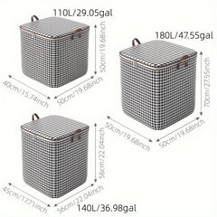 Quilts Storage Box with Lids & Handles - Storage Basket for Clothes Blankets