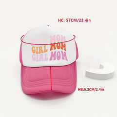 BOY MOM GIRL MOM Trucker Hat Printed & Pink Couple Baseball Cap