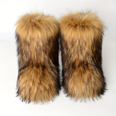 Women's Plush Lined Slip-On Faux Fur Winter Boots