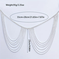 Rhinestone Body Chain Tassel Shoulder Chain for Wedding