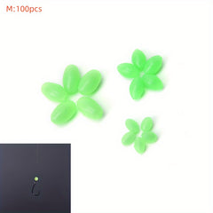100pcs Luminous Oval Shaped Fishing Beads Soft For Rigs Making