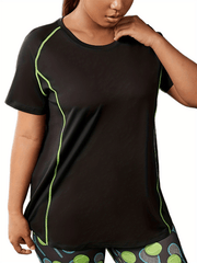 Stitching Short Sleeve Fitness Tee