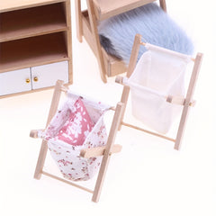 Wooden & Fabric Folding Laundry Basket - Model A