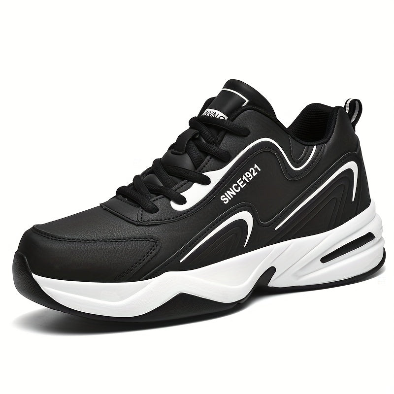 Men's Block Letter Print Chunky Sneakers