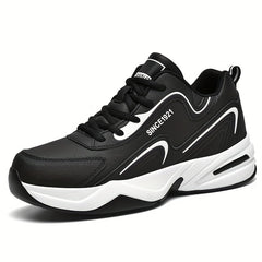 Men's Block Letter Print Chunky Sneakers