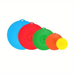 5pcs Silicone Lids Reusable Heat Resistant Food Suction Lids