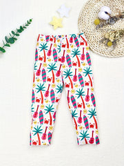 Toddler Girls' Cartoon Print Soft Slim Leggings Outwear