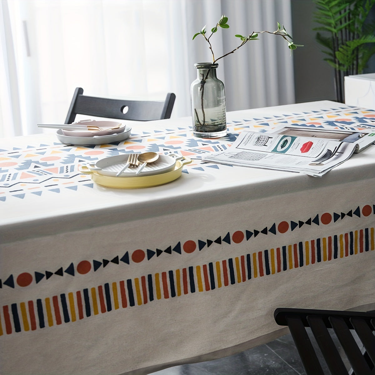 Geometric Printed Bohemian Style Table Cloth Waterproof Non-slip Dining